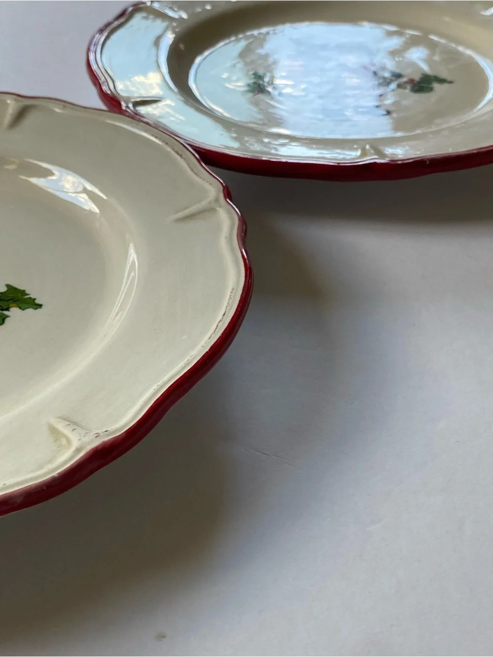 Vintage Pier 1 Imports Santa Salad Set Of 2 Dessert Plate Christmas Earthenware